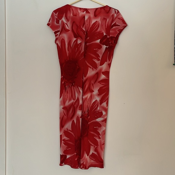 Vintage red floral summer dress - Picture 5 of 5